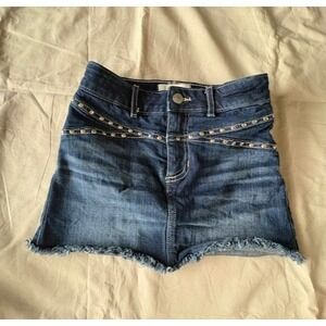 Abercrombie Kids Girl's Size 7/8 Denim Mini Skort Studded Blue Jeans Summer